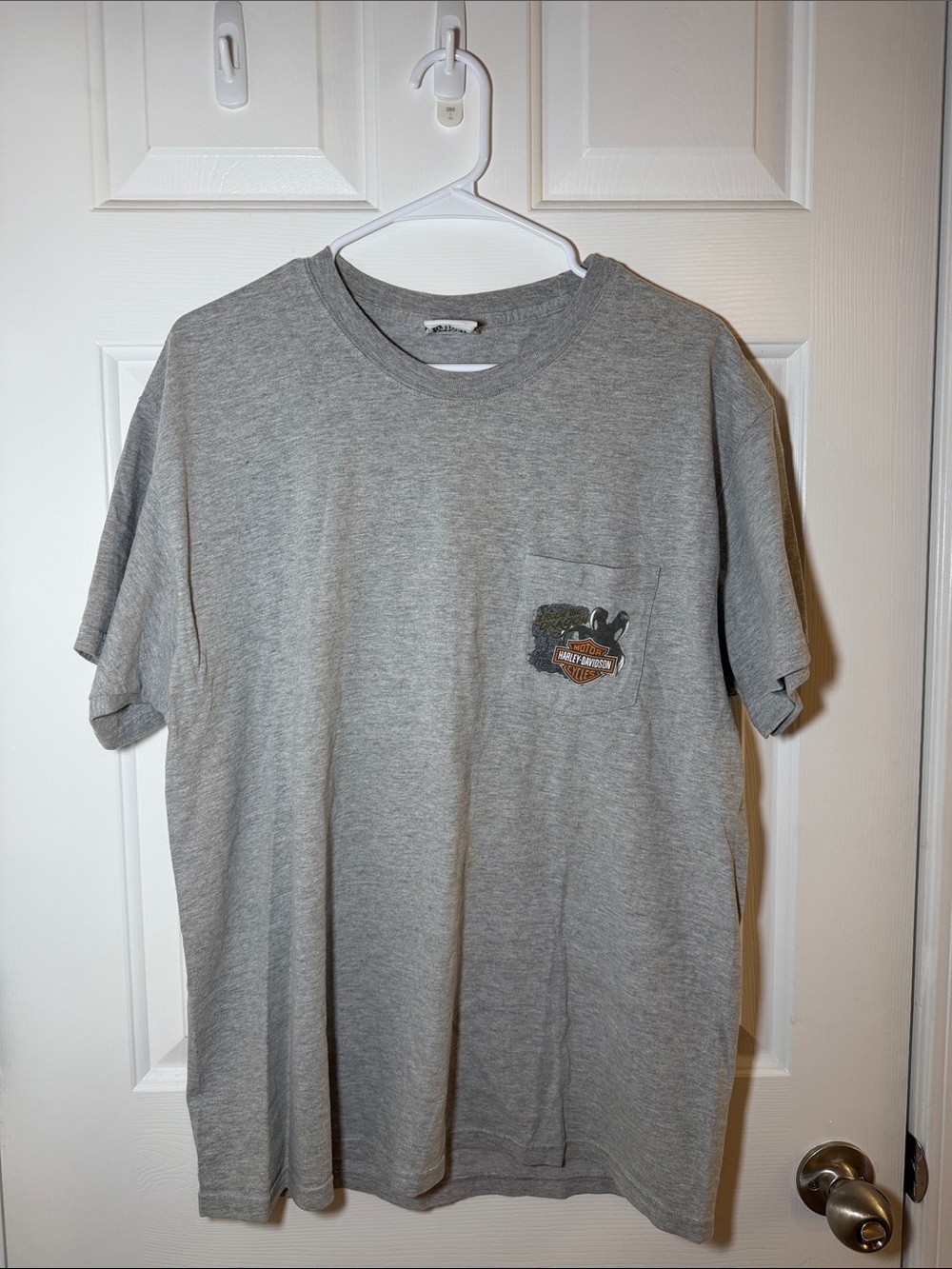 Harley-Davidson Grey Short Sleeve Pocket Tee with Small Chest Logo